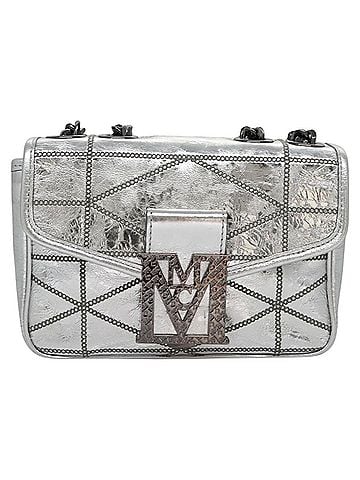 MCM Silver Leather Shoulder Bag (view 1)