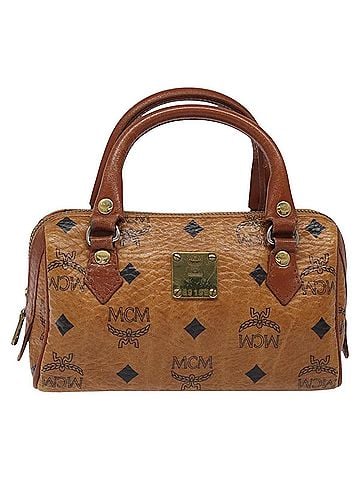 MCM Stark Visetos Brown Canvas Handbag (view 1)