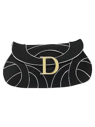 Dior D Black Silk Shoulder Bag (view 1)