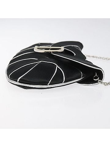 Dior D Black Silk Shoulder Bag (view 2)