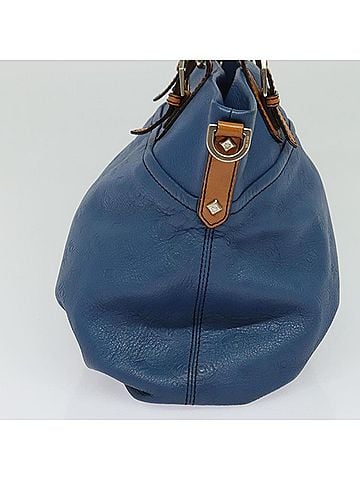MCM Blue Leather Tote Bag (view 2)