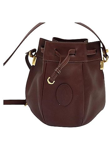 Cartier Must Line Burgundy Leather Shoulder Bag (view 1)