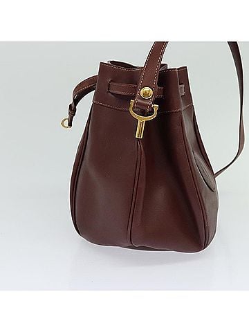 Cartier Must Line Burgundy Leather Shoulder Bag (view 2)