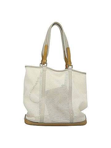 Prada White Canvas Tote Bag (view 1)