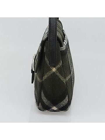 Burberry Nova Check Khaki Wool Shoulder Bag (view 2)