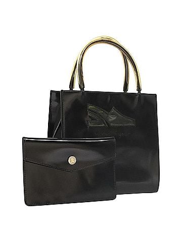 Salvatore Ferragamo Wanda Black Patent Leather Handbag (view 1)