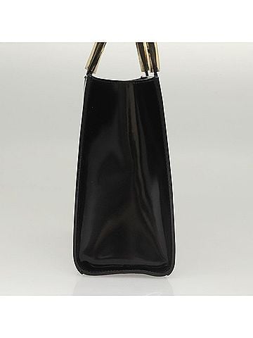 Salvatore Ferragamo Wanda Black Patent Leather Handbag (view 2)