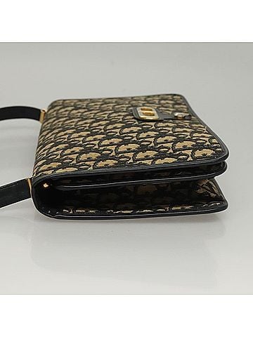 Dior Trotter Navy Canvas Shoulder Bag (view 2)