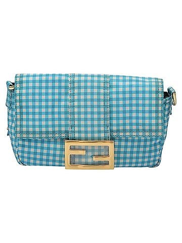 Fendi Bebaguette Blue Nylon Shoulder Bag (view 1)