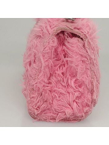 Balenciaga Hourglass Pink Fur Handbag (view 2)