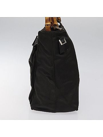 Gucci Bamboo Brown Nylon Handbag (view 2)