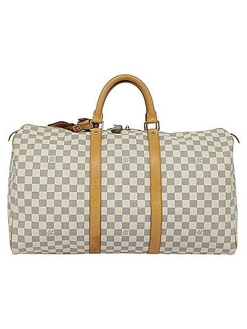 Louis Vuitton Keepall 55 White Canvas Travel Bag (view 1)