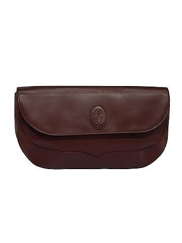 Cartier Must De  Burgundy Leather Clutch Bag (view 1)