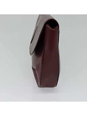 Cartier Must De  Burgundy Leather Clutch Bag (view 2)