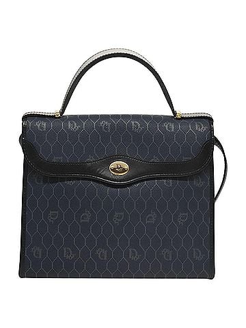 Dior Honeycomb Navy Canvas Handbag (view 1)