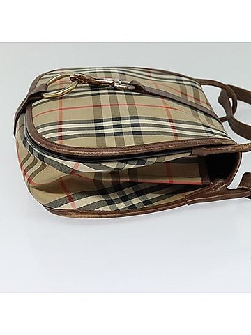 Burberry Nova Check Beige Canvas Shoulder Bag (view 2)