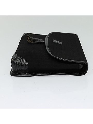 Fendi Zucchino Black Canvas Shoulder Bag (view 2)