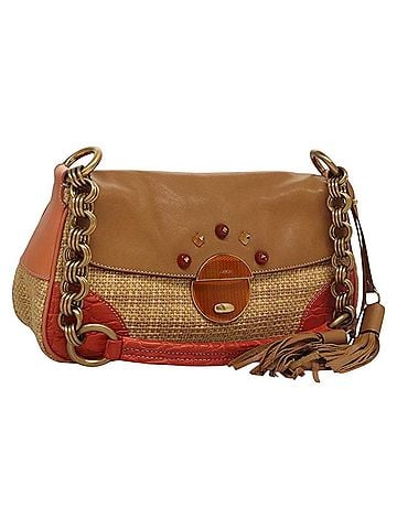 Prada Beige Wicker Shoulder Bag (view 1)