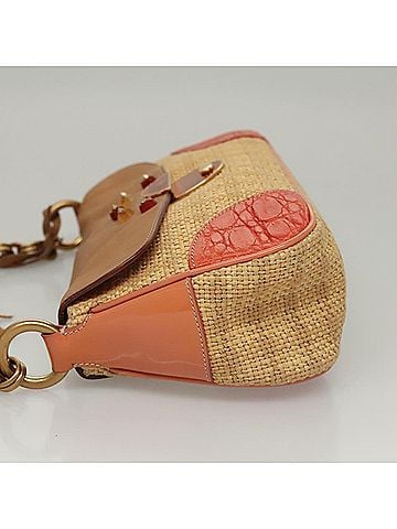 Prada Beige Wicker Shoulder Bag (view 2)