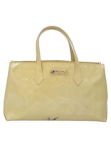 Louis Vuitton Wilshire Beige Patent Leather Handbag (view 1)