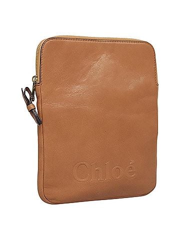 Chloé Brown Leather Clutch Bag (view 1)