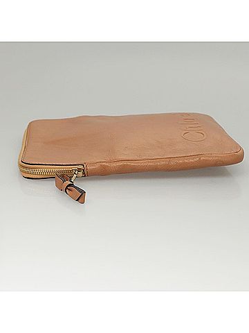 Chloé Brown Leather Clutch Bag (view 2)
