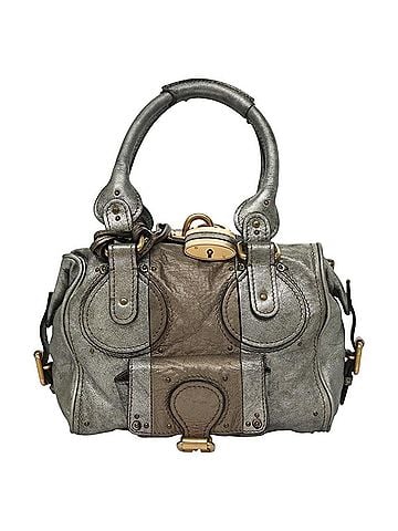 Chloé Paddington Silver Leather Handbag (view 1)