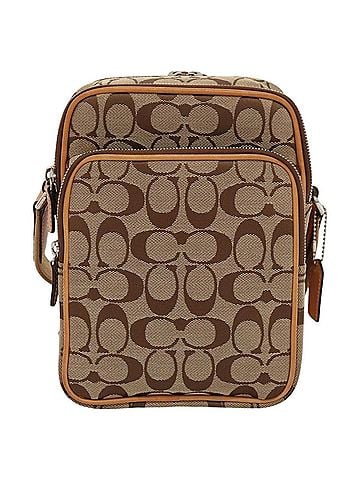 Coach Signature Brown Canvas Clutch Bag (view 1)