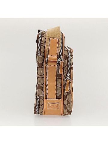 Coach Signature Brown Canvas Clutch Bag (view 2)