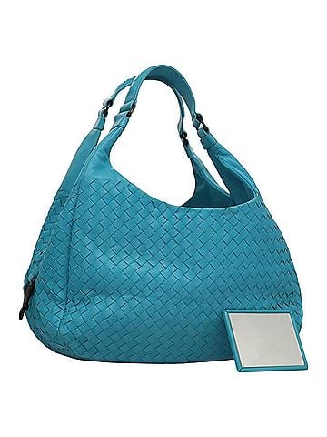 Bottega Veneta Intrecciato Blue Leather Handbag (view 1)