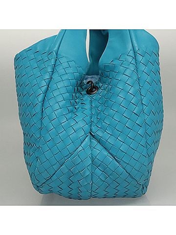 Bottega Veneta Intrecciato Blue Leather Handbag (view 2)