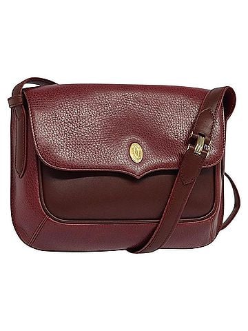 Cartier Must De  Burgundy Leather Shoulder Bag (view 1)