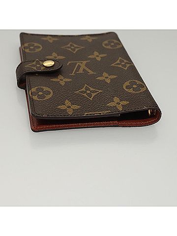 Louis Vuitton 100% Canvas Solid Brown Agenda Cover Brown Canvas Wallet One size