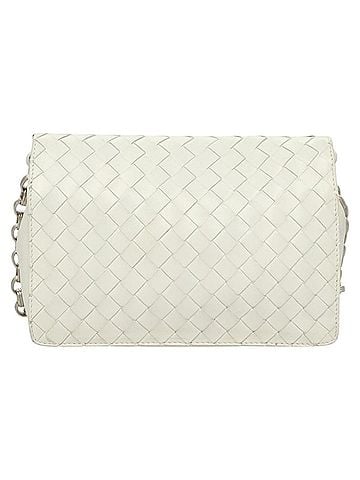 Bottega Veneta White Leather Shoulder Bag (view 1)