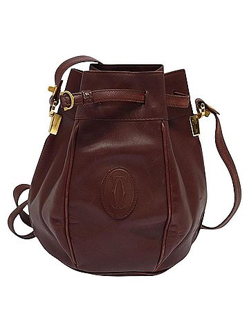 Cartier Must De  Burgundy Leather Shoulder Bag (view 1)