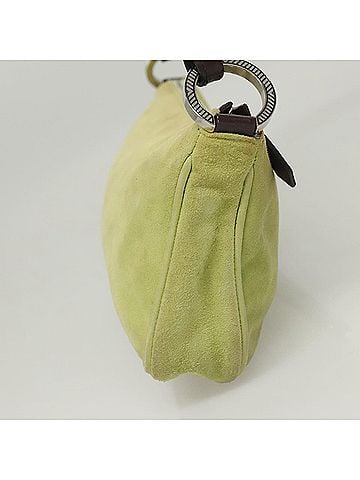Valentino Garavani V Logo Green Suede Shoulder Bag (view 2)