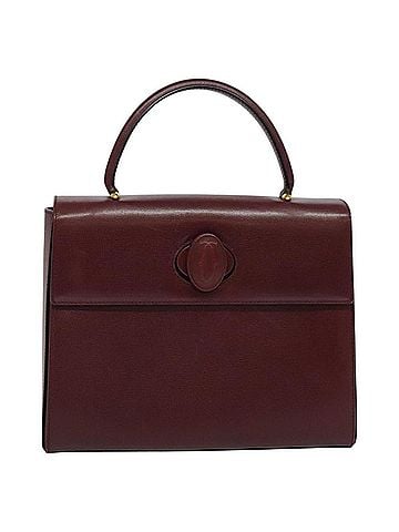Cartier Must De  Burgundy Leather Handbag (view 1)