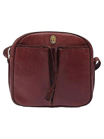 Cartier Must De  Burgundy Leather Shoulder Bag (view 1)