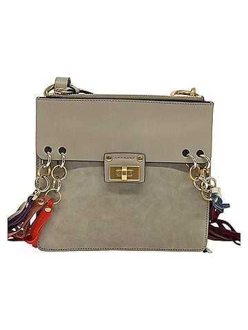 Chloé Jane Grey Suede Shoulder Bag (view 1)