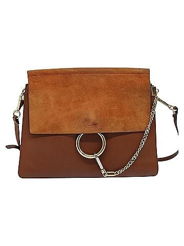 Chloé Faye Brown Suede Shoulder Bag (view 1)