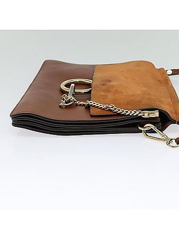 Chloé Faye Brown Suede Shoulder Bag (view 2)