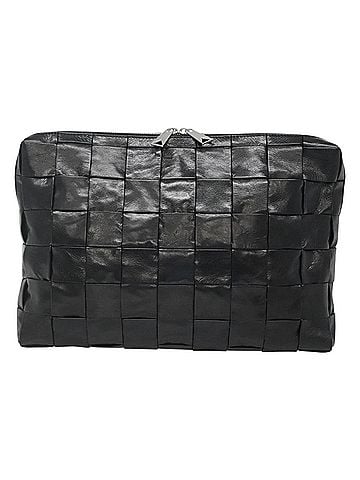 Bottega Veneta Intrecciato Black Leather Clutch Bag (view 1)