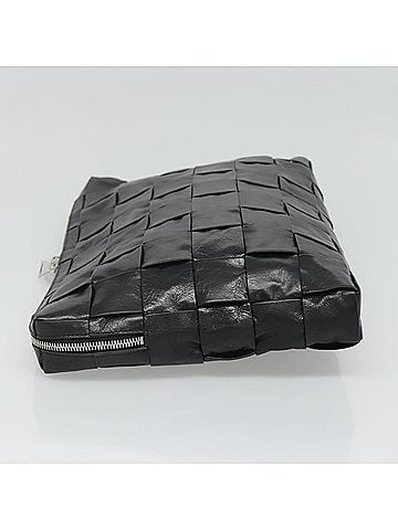 Bottega Veneta Intrecciato Black Leather Clutch Bag (view 2)