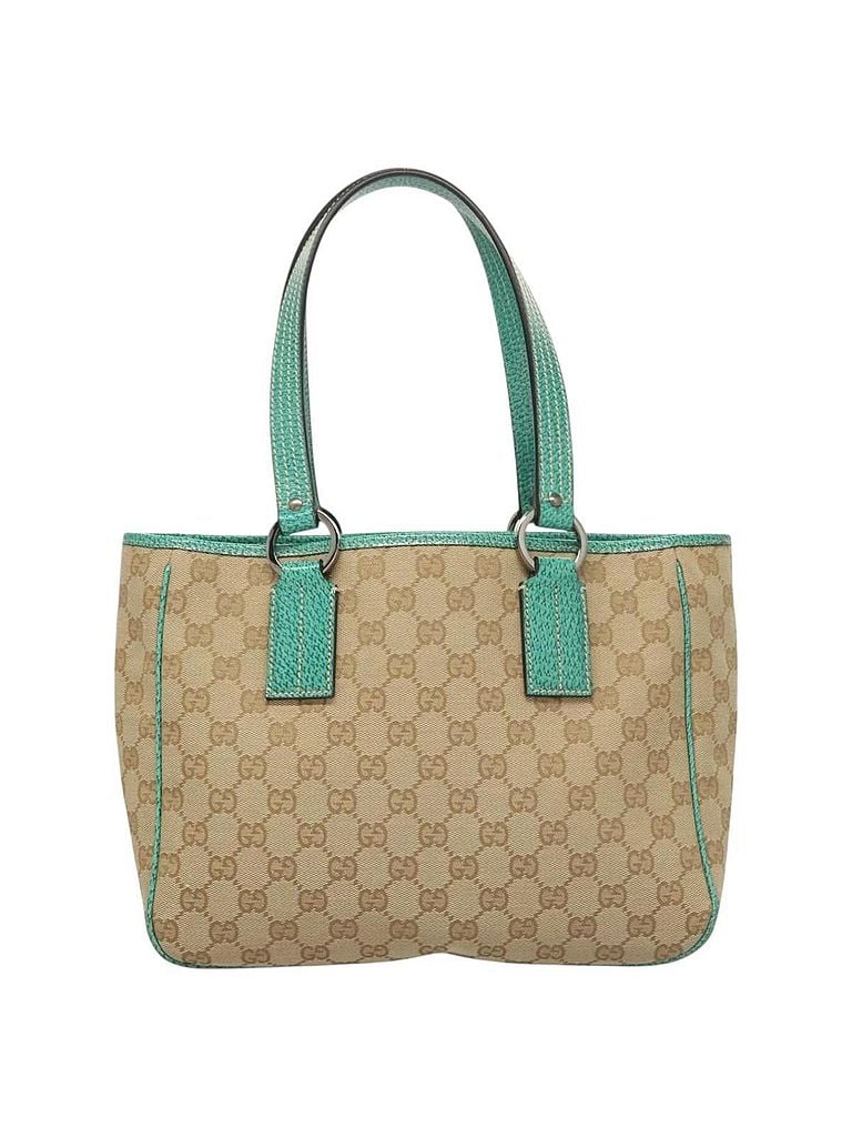 Gucci 100% Canvas Solid Tan Gg Canvas Beige Canvas Tote Bag One size - photo 1