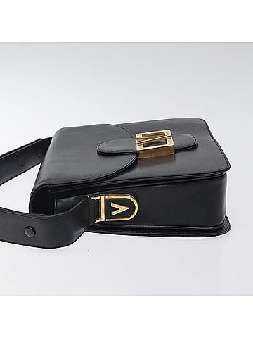 Valentino Garavani V Logo Black Leather Shoulder Bag (view 2)