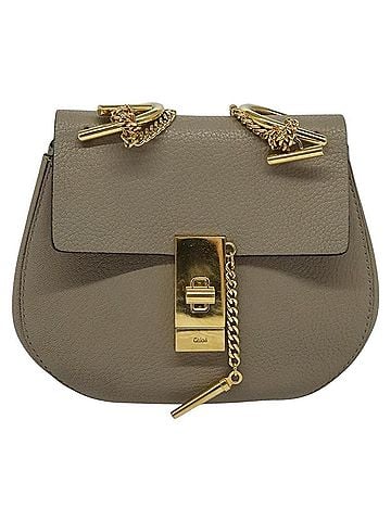 Chloé Drew Grey Leather Shoulder Bag (view 1)