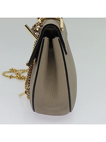 Chloé Drew Grey Leather Shoulder Bag (view 2)