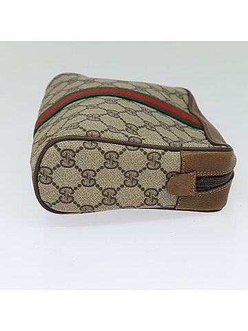 Gucci Ophidia Beige Canvas Clutch Bag (view 2)