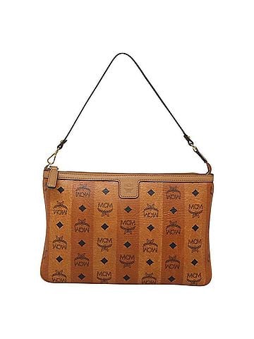 MCM Visetos Brown Canvas Handbag (view 1)