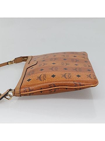 MCM Visetos Brown Canvas Handbag (view 2)